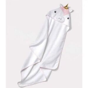 Cloud Island White Unicorn Infant Hooded Towel 30”x30” NWT